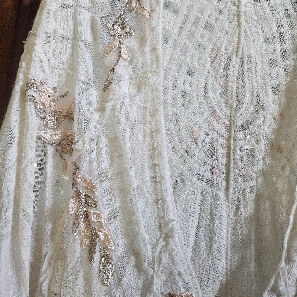Floor Length Custom Lace Chiffon Gown - Picture 5 of 10